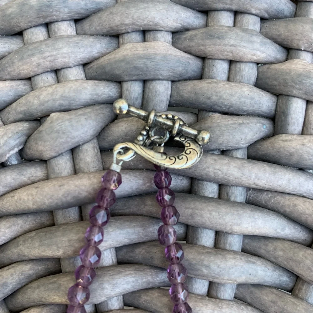 Purple Stone & Silver Necklace